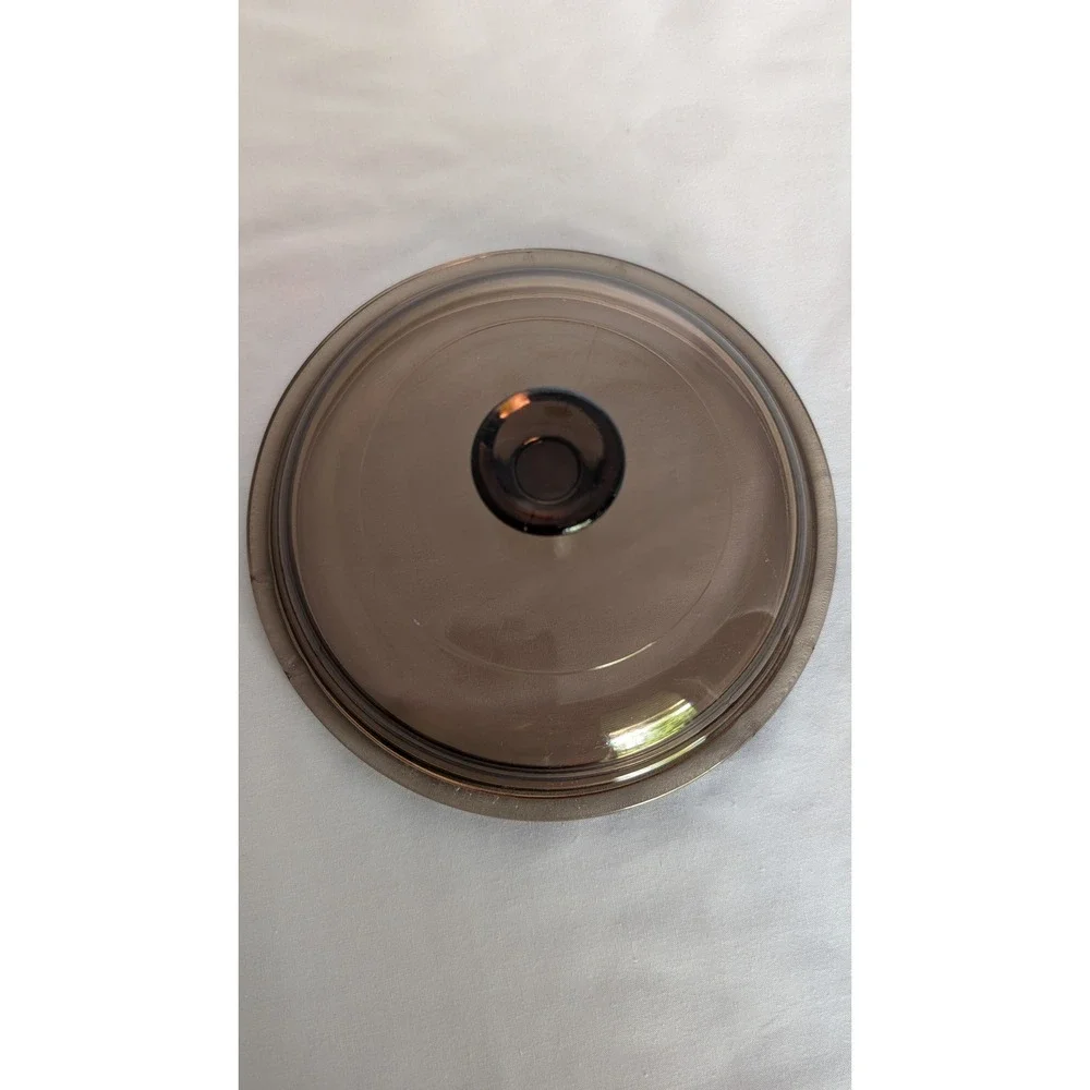Pyrex Visions V-1-C Amber Glass Lid Replacement 6 Inch Round Visionware Cover